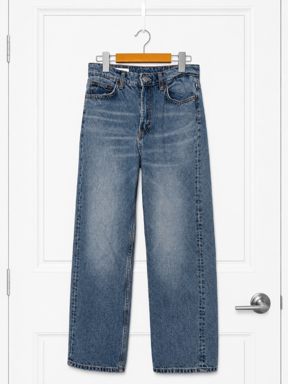 Zara High Rise Straight Leg Jeans